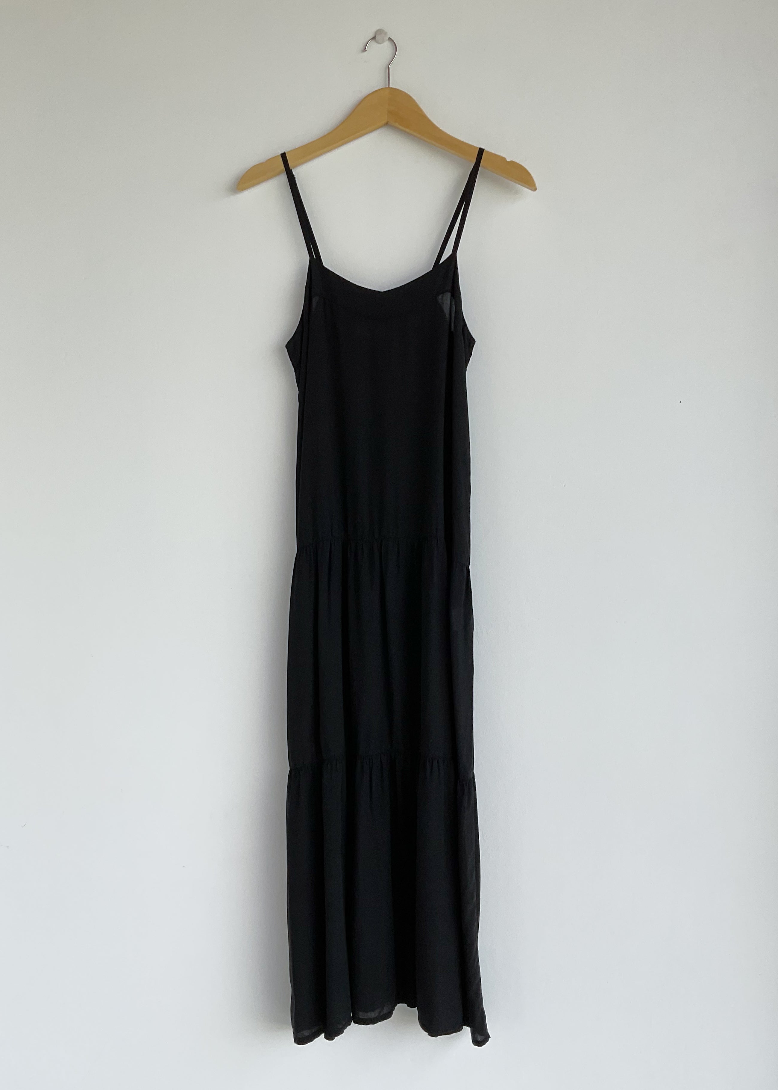 black sundress, maxi dress, long dress, plant dyed
