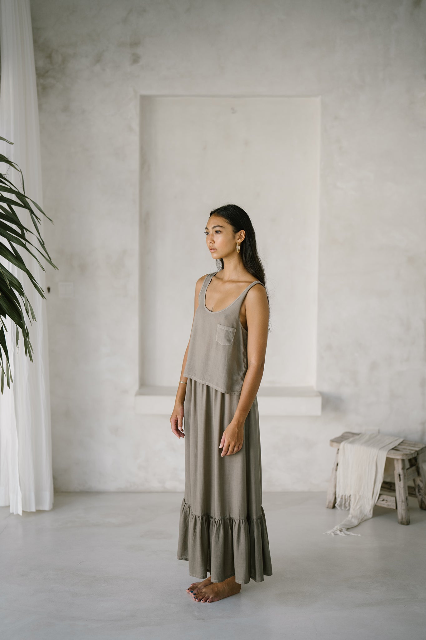 plant dyed vest top, sleeveless top