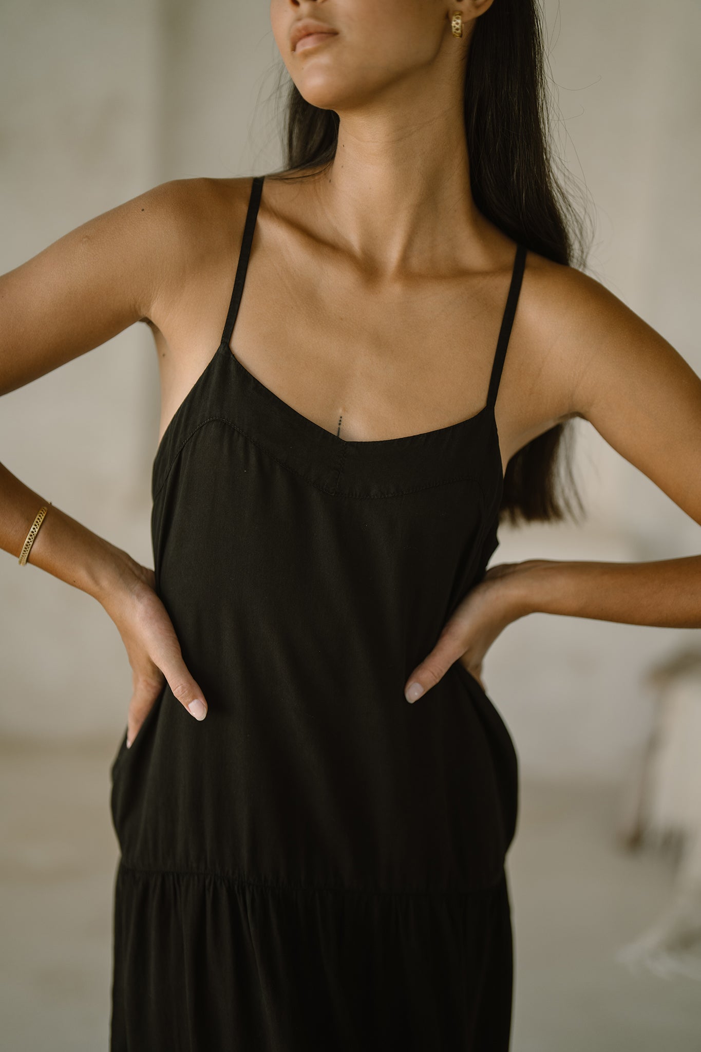 black sundress, maxi dress, long dress, plant dyed