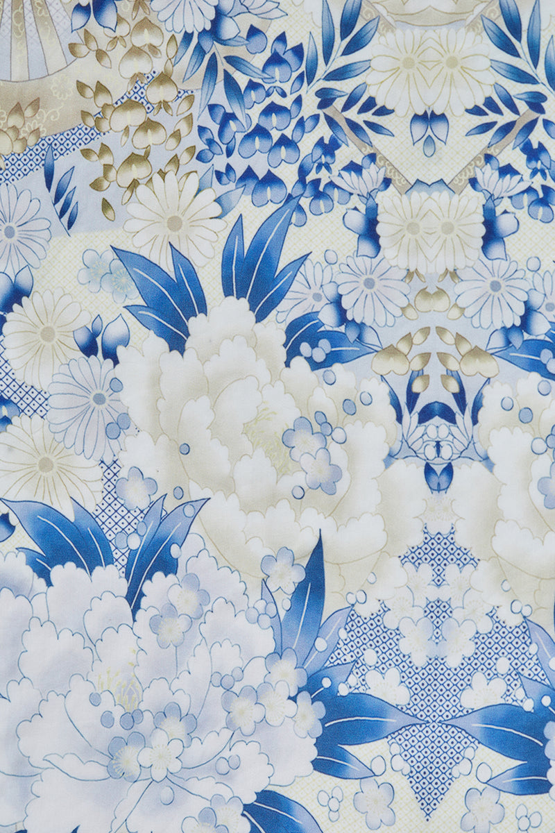 Blue floral tencel print