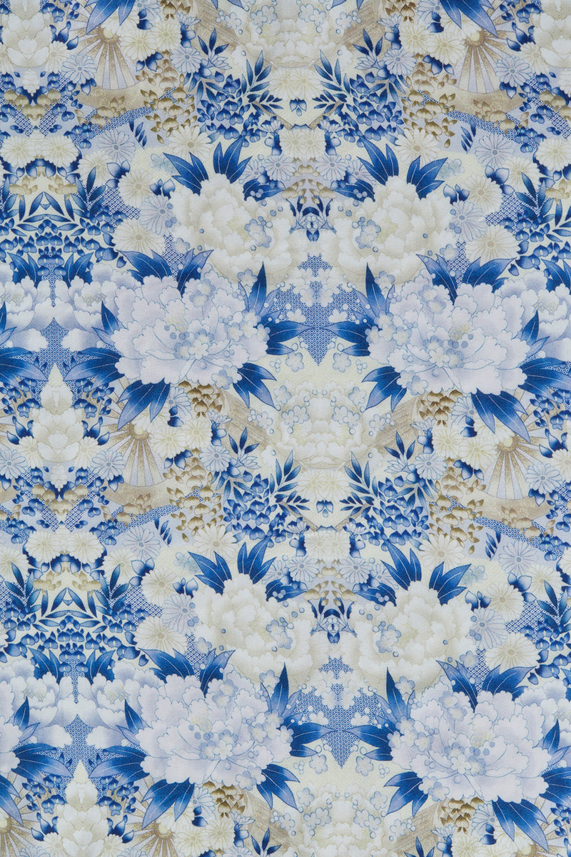 Blue floral tencel print