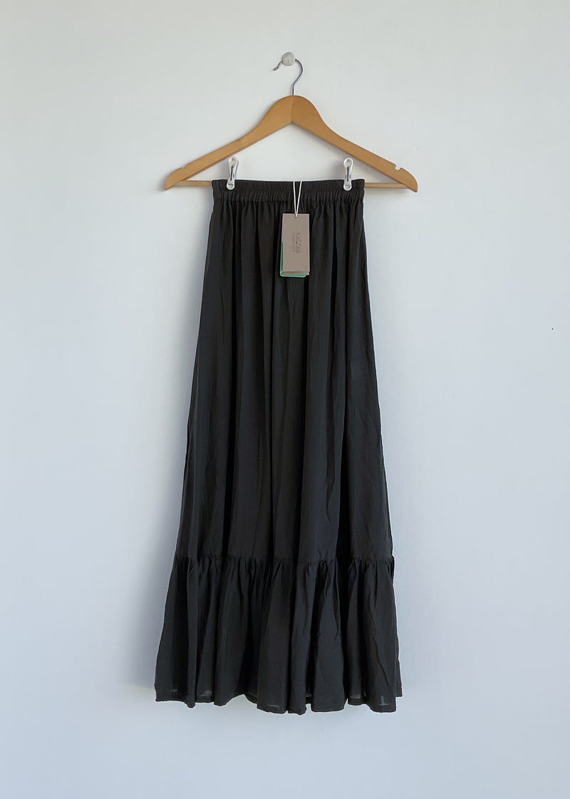 black long skirt, maxi skirt, plant dyed