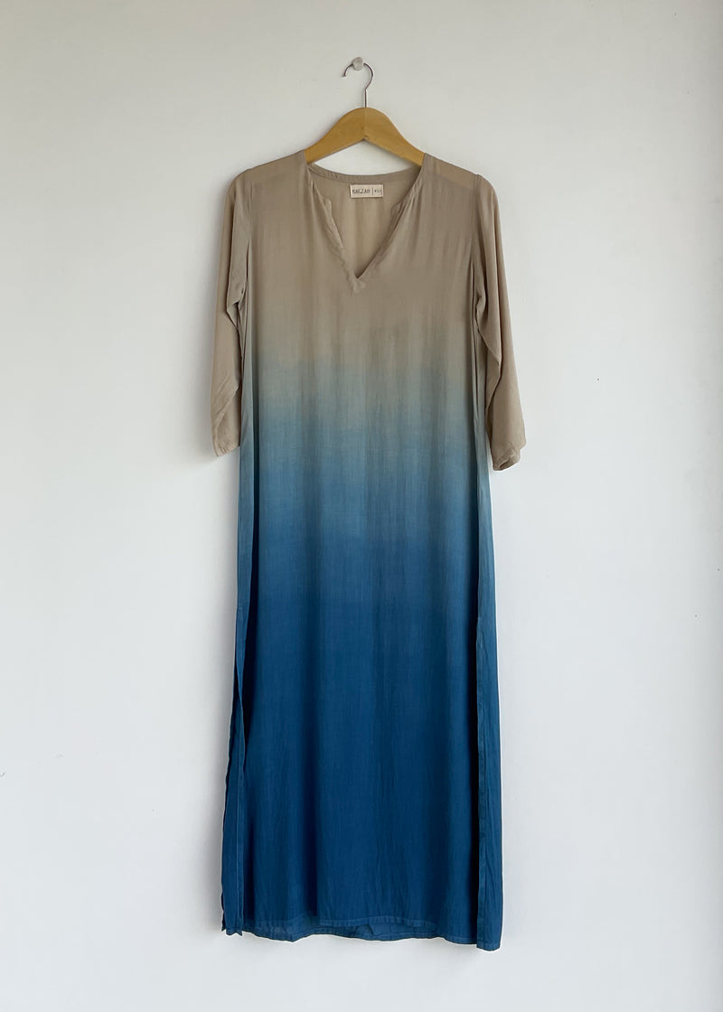 long kaftan, long dress, indigo stone