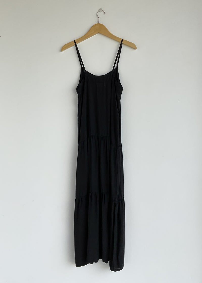 black sundress, maxi dress, long dress, plant dyed