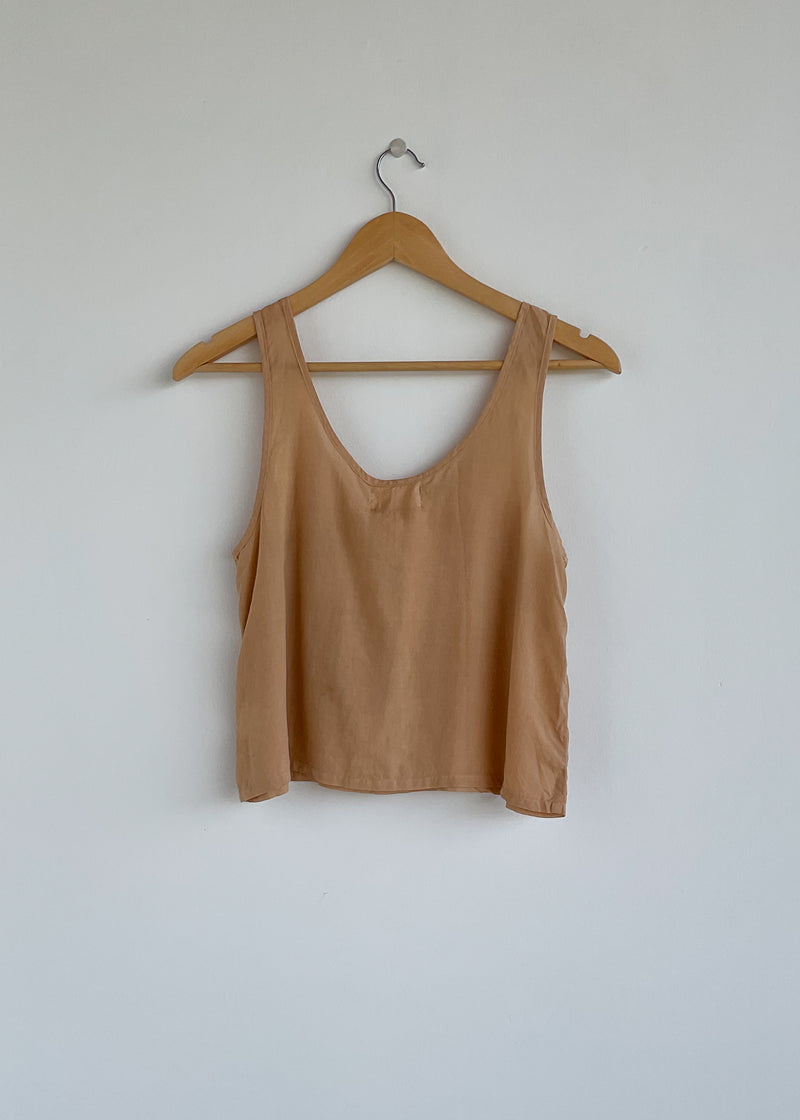plant dyed vest top, sleeveless top, blush pink
